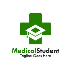 Medical student design logo template illustration