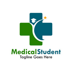 Medical student design logo template illustration