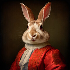 Obraz na płótnie Canvas easter bunny of classic portrait created with Generative Ai technology