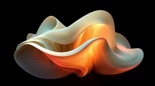 wavy abstract object on dark background