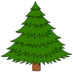 Cartoon pine tree icon. 