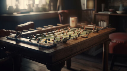 Fototapeta premium Soccer table game. Generative Ai