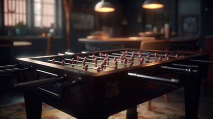 Fototapeta premium Soccer table game. Generative Ai