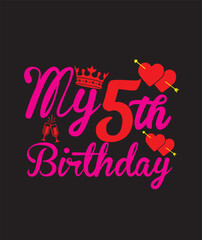 my 5th birthday svg design