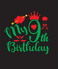 my 9th birthday svg design