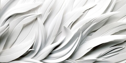 Abstract feather luxury white and light gold floral pattern background Created with generative Ai