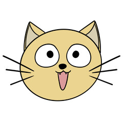 cute cat face hand drawn illustration