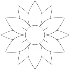 Blossom outline icon. Coloring book page for children.