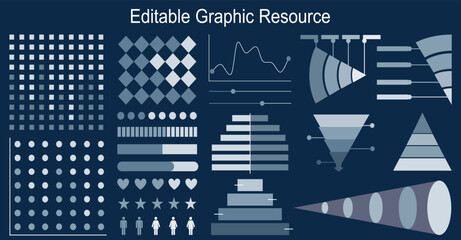 Fototapeta na wymiar Business growth charts, set of finance increasing and decreasing diagram. Circular pie charts. Graph with connected dots. circle diagram for your design. Business chart elements. Circle cart infograph