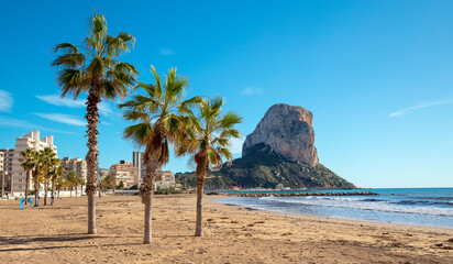 Mountain Penyal d'Ifach- Calpe beach in Spain