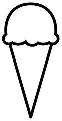 Ice cream icon with one scoop. 