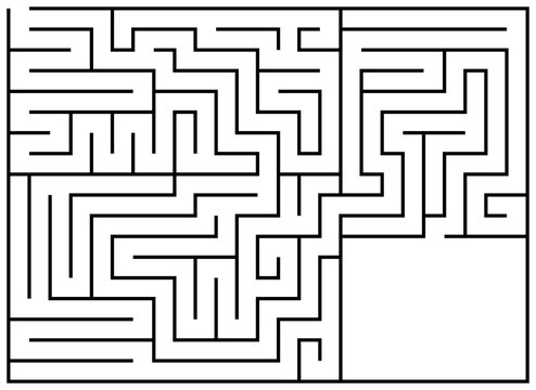 Maze with empy space. Labyrinth illustration.