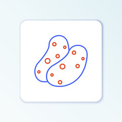 Line Potato icon isolated on white background. Colorful outline concept. Vector