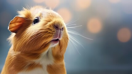 Head Furry Guinea Pig Looking