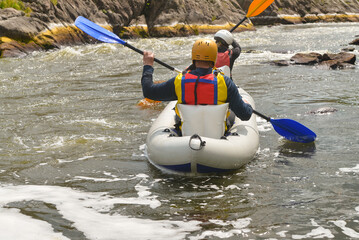 kayaking in the river