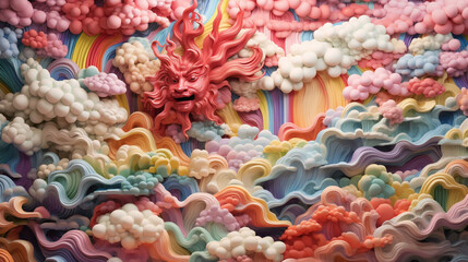 Fototapeta premium Rainbow illustration mural concept