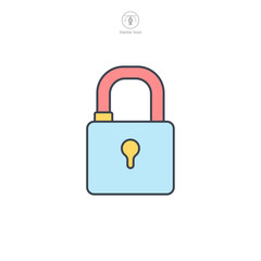 Padlock icon symbol template for graphic and web design collection logo vector illustration