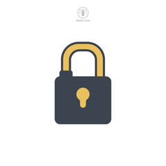 Padlock icon symbol template for graphic and web design collection logo vector illustration