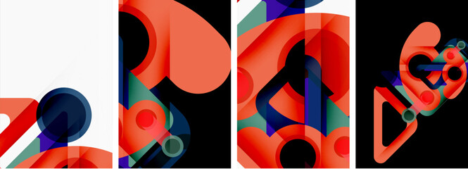 Vector illustrations of abstract geometric background designs for poster, wallpaper or landing page