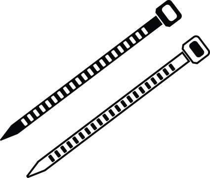 cable ties icon. outline logo of building materials. cutout silhouette cable tie sign. flat style.