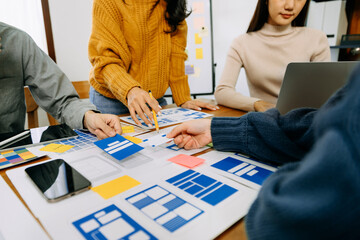 UX graphic designer planning application process development prototype wireframe for web smart...