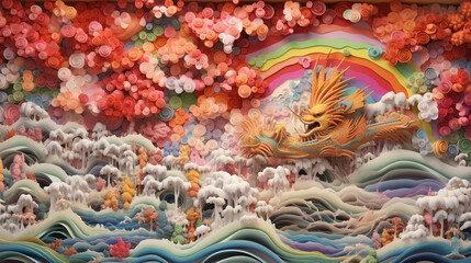 Obraz na płótnie Canvas Rainbow illustration mural concept