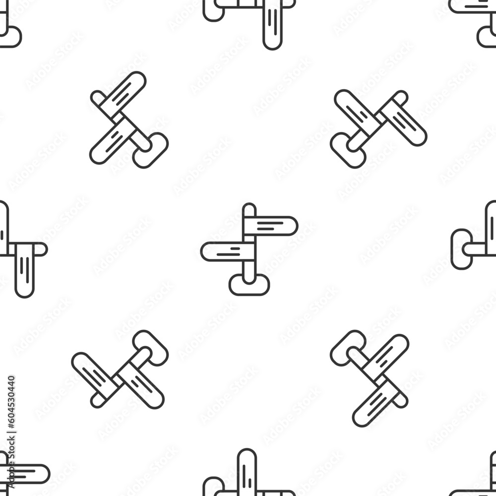 Poster grey line road traffic sign. signpost icon isolated seamless pattern on white background. pointer sy