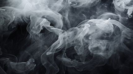 White cigarette smoke on black background