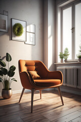 modern living room with sofa - Generative AI