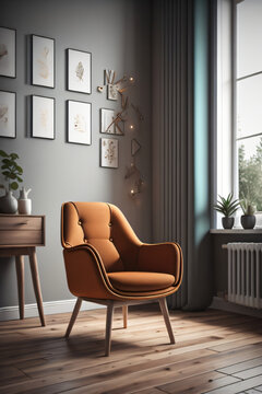 modern living room chair - Generative AI