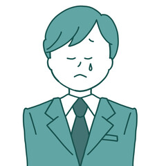 Illustration of a businessman who sheds tears