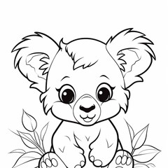 Coloring page for kids style of coloring bookcute baby  - obrazy, fototapety, plakaty