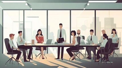 Fototapeta premium illustration of business meeting
