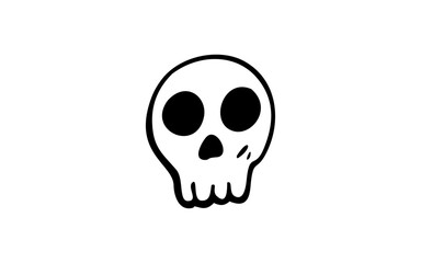 SKULL Doodle art illustration with black and white style.