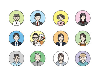 様々な年齢層の人々のイラスト