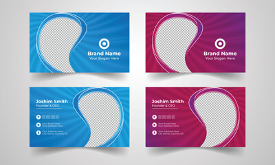 Double-sided creative business card design template. Creative modern name card. Colorful Business Card, Flat Vector Background