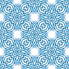 Ikat repeating swimwear design. Blue noteworthy