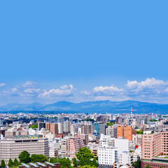 熊本 市街 の パノラマビュー 【 九州 熊本市 の 都市風景 】