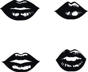 Kiss and lips icon vector Illustration, SVG
