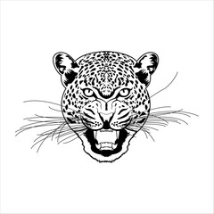 roaring leopard head, leopard head vector design inspiration