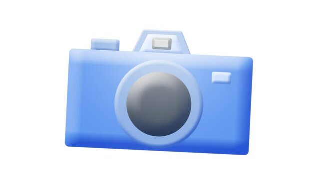 ikon animasi kamera biru pop up animasi kamera 3d greenscreen