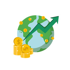 Growth and achievement of strategy concept, business growth, financial of earth.