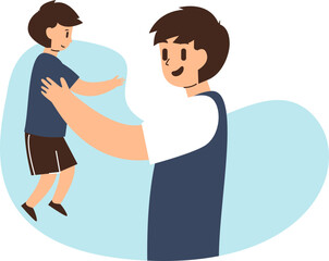 Obraz premium Quality Time with Dad: Playful Memories