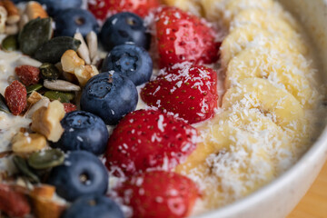 yogurt with berries and blueberries