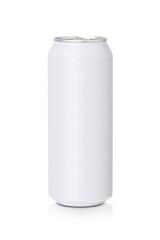 White 500ml and aluminium can, isolated on a transparent background