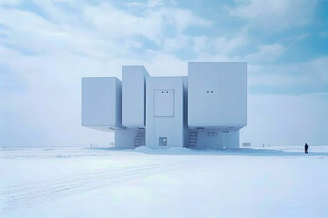 a bunker in the snow, generative ai