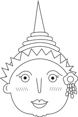 Khon is art culture Thailand Dancing in masked Hanuman  showing in literature Ramayana.Khon is thailand culture and traditional.