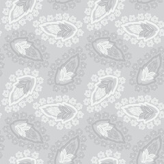 Monochrome Paisley abstract Seamless Pattern Design