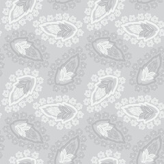 Monochrome Paisley abstract Seamless Pattern Design