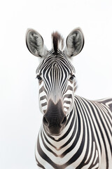 Photo of a Zebra on a white background